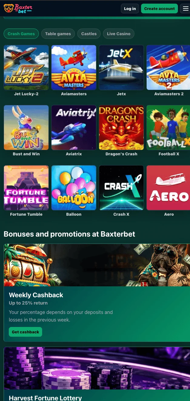 App Baxterbet casino
